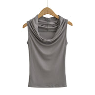 Damen ärmelloses Cowl-Top aus weichem, elastischem Material WW