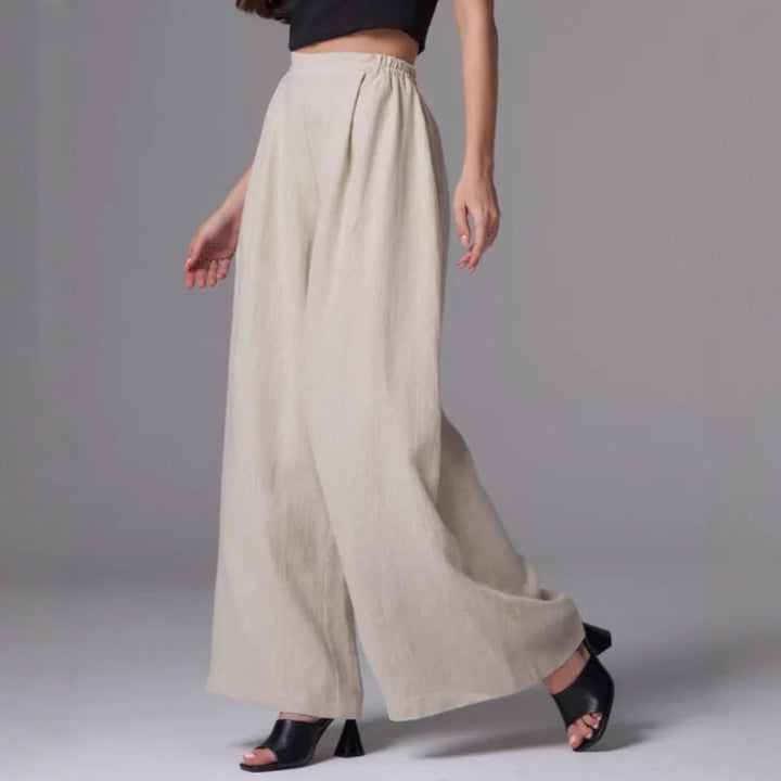 Damen Weitgeschnittene Leinen-Hosen W&W Mode