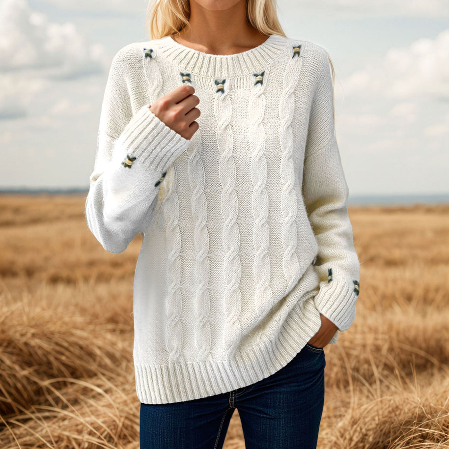 Damen Strickpullover mit lässigem Schnitt und exquisite Details WW