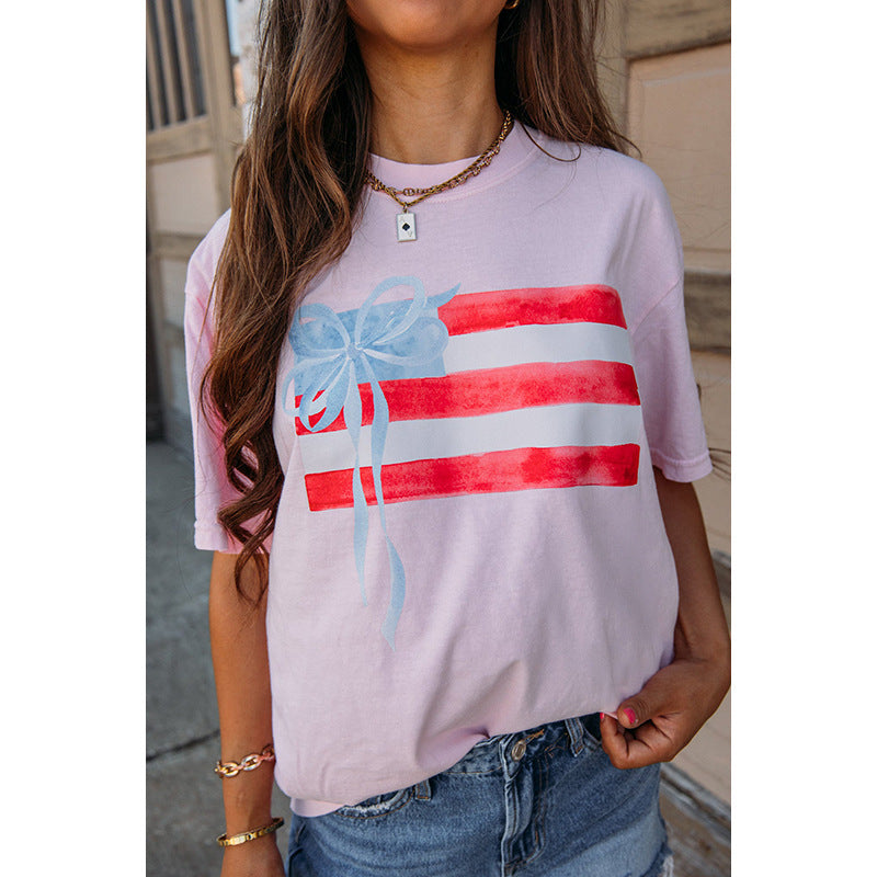 Damen T-Shirt mit künstlerischem Flaggenmotiv WW