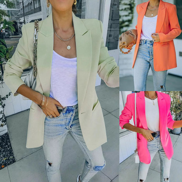 Damen Eleganter Oversized Blazer mit strukturiertem Schnitt und lässigen Details WW