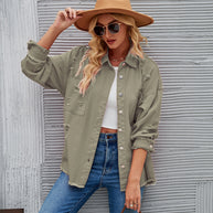 Damen Denim-Hemdjacke im lässigen Oversized-Schnitt mit fransigen Details WW