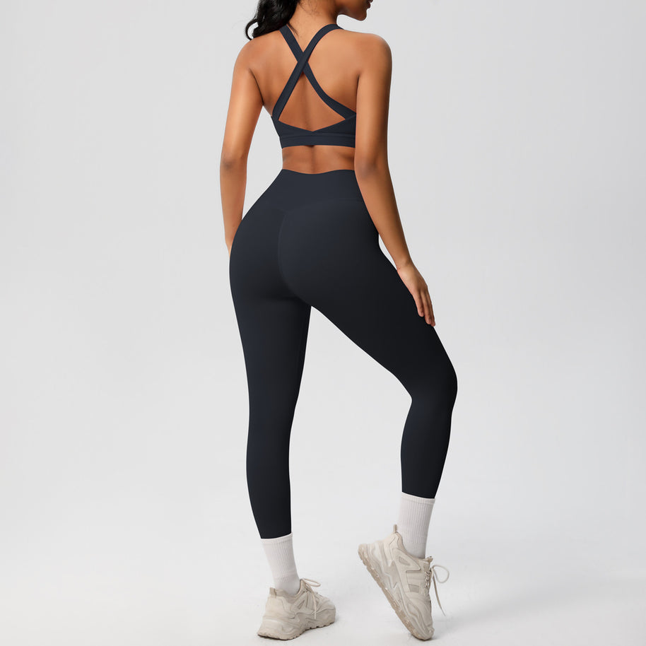 Damen Sport-BH und hochleistungs Leggings Set mit atmungsaktivem Design WW