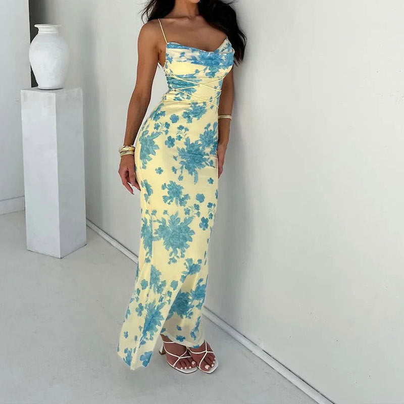 WW | Taillenbedeckendes Slim Hip-Wrapping Sling Dress