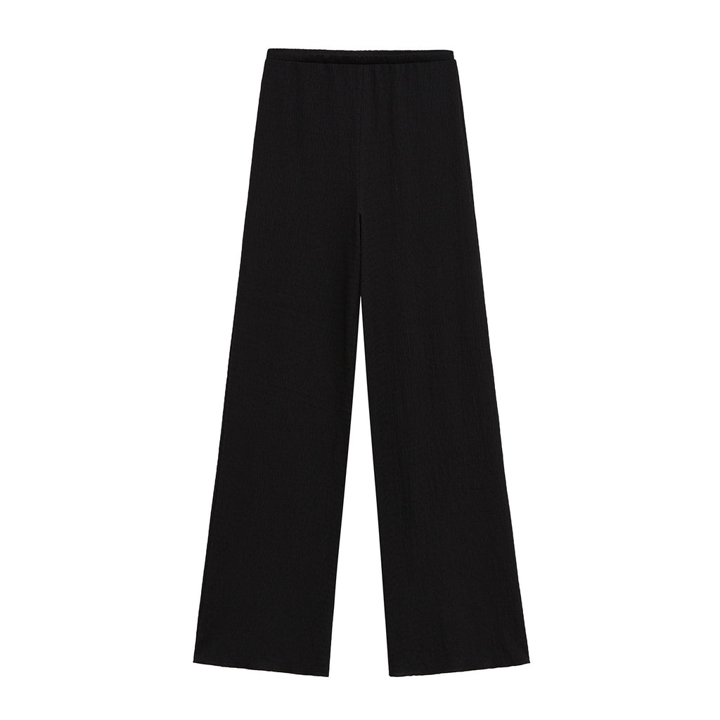 Damen High-Waisted Wide-Leg Trousers with Textured Fabric WW