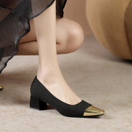 Damen elegante Slingback-Pumps mit dekorativem Metallic-Spitzendesign W&W