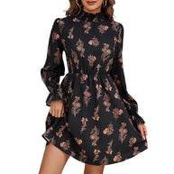 Damen Kleid mit floralem Muster und voluminösen Ärmeln WW