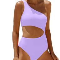 Femme Ein-Schulter Cut-Out Einteiler Badeanzug WW