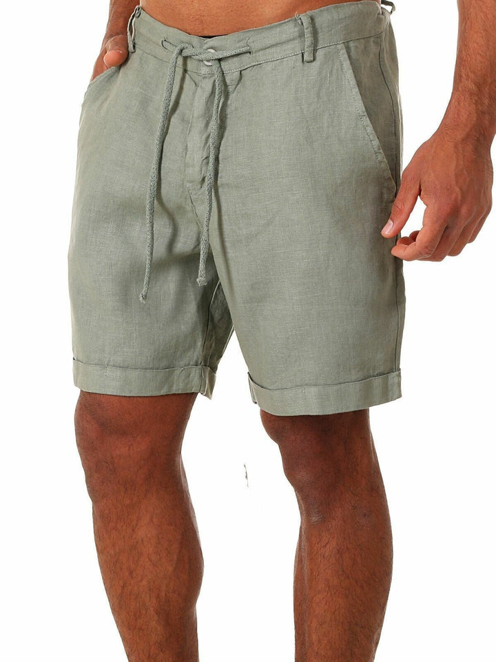 Herren lässige Leinenkurze Shorts mit verstellbarem Bund und praktischen Taschen W&W Mode