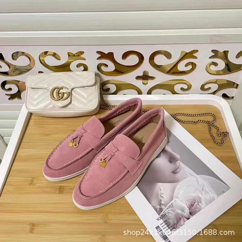 Damen Wildleder-Loafer mit dekorativen Tasseln