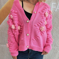 Damen Strickjacke mit floralen Applikationen und komfortablem Schnitt WW