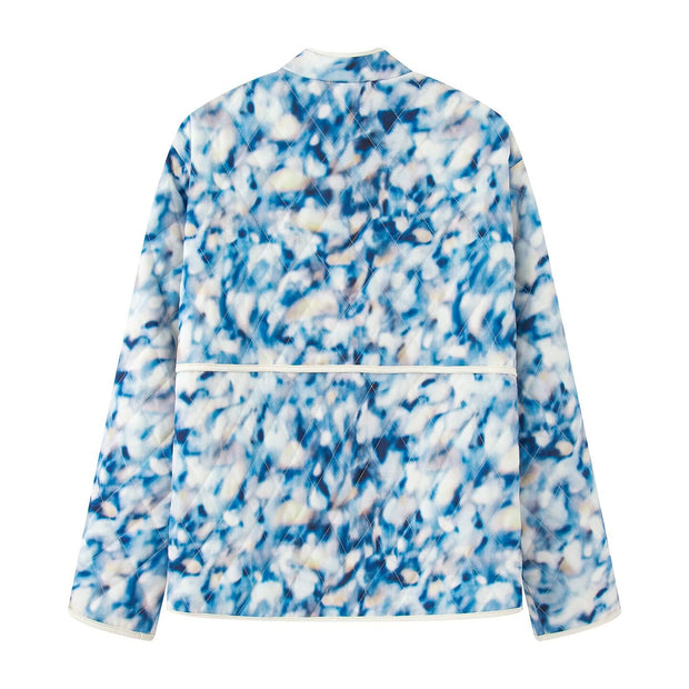 Damen außergewöhnliche Steppjacke mit floralen Mustern und praktischen Taschen WW