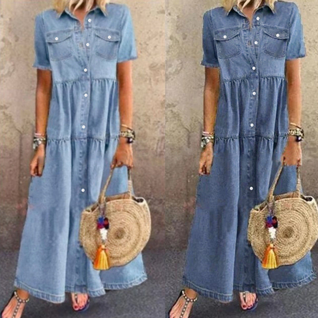 Femme Gestuftes Denim Hemdkleid WW
