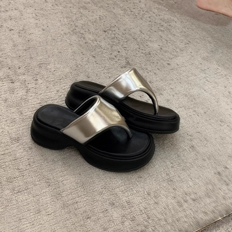 Damen Minimalistische Zehentrenner Sandalen WW