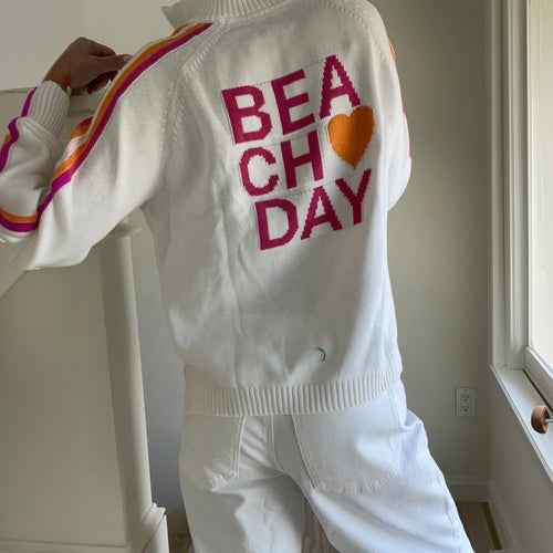 Damen Sportlicher Zip-Pullover mit bunten Streifen WW