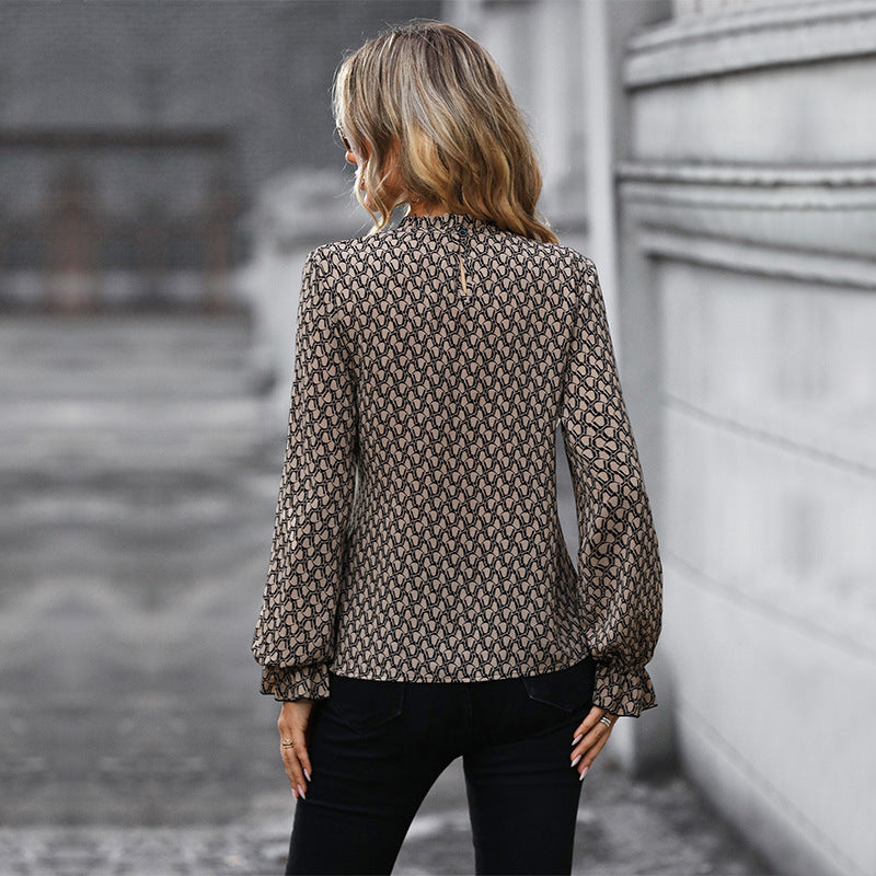 Damen Bluse mit elegantem Wickeldesign und dekorativen Rüschendetails WW
