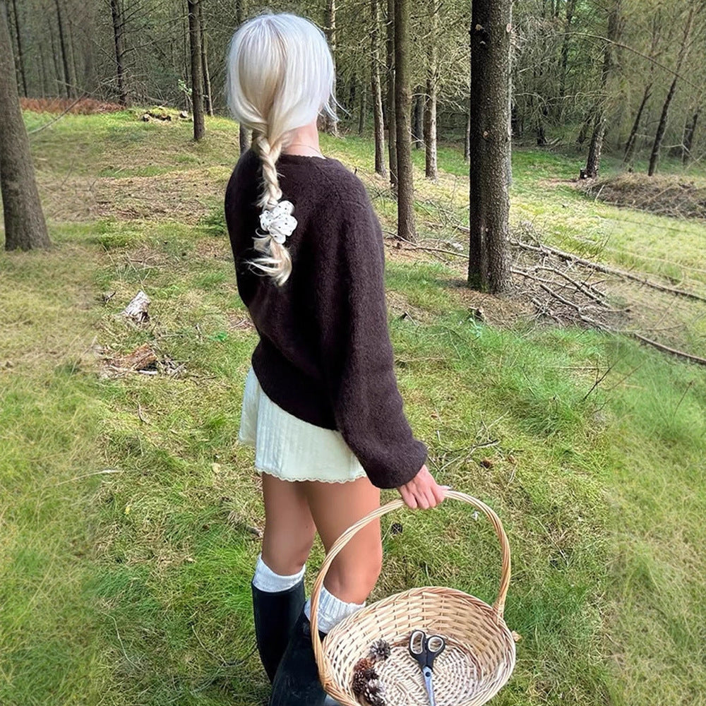 Damen stilvoller Relaxed-Fit Pullover mit voluminösen Ärmeln WW