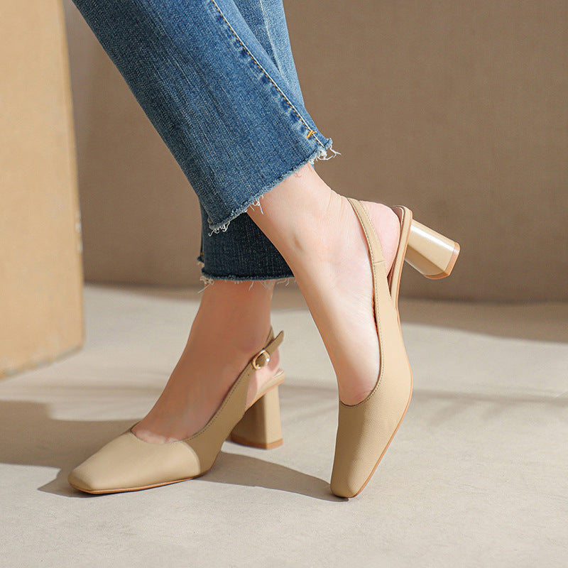 Damen Slingback Blockabsatz Pumps WW