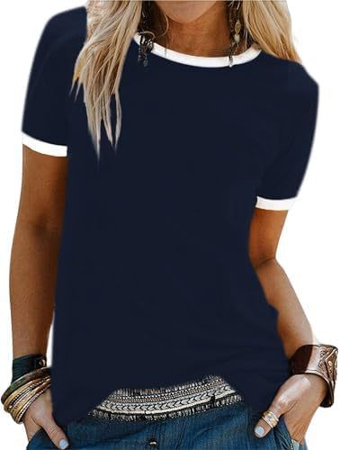 Damen T-Shirt mit kontrastierenden Ärmeln WW