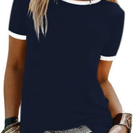 Damen T-Shirt mit kontrastierenden Ärmeln WW