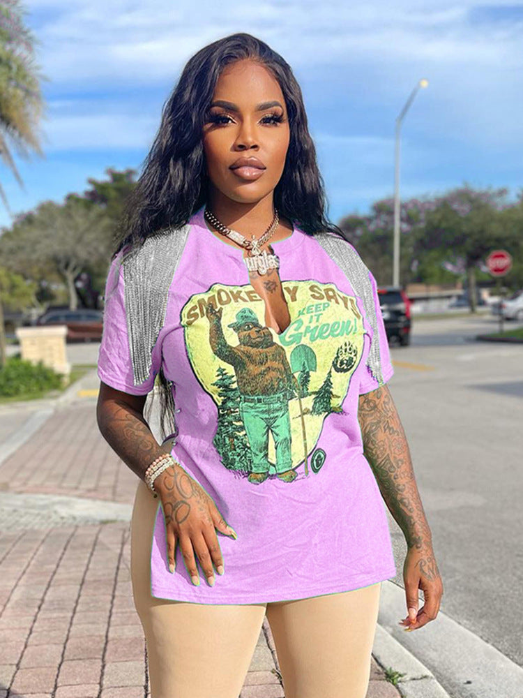 Damen Grafik Oversized T-Shirt WW