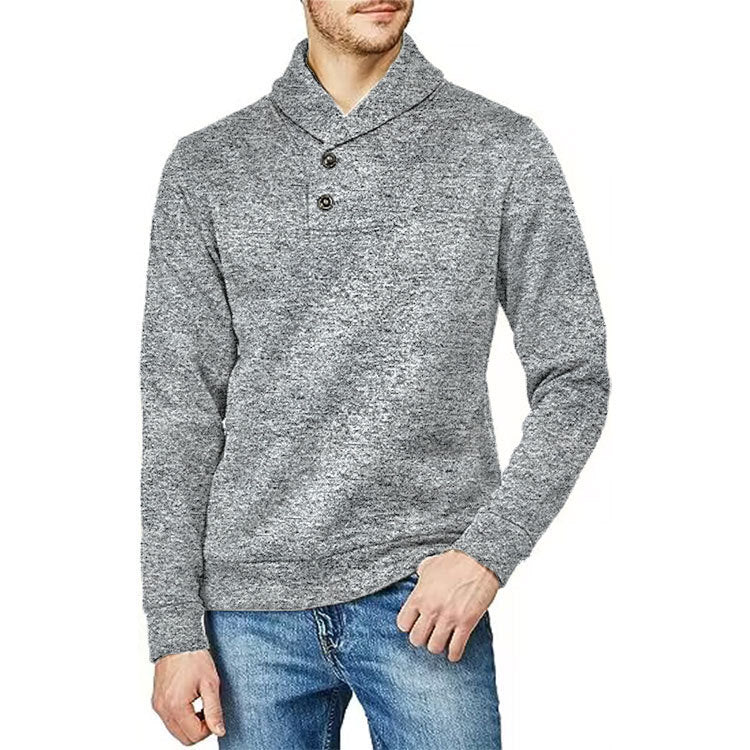Herren Pullover mit Stehkragen und Knopfdetail WW