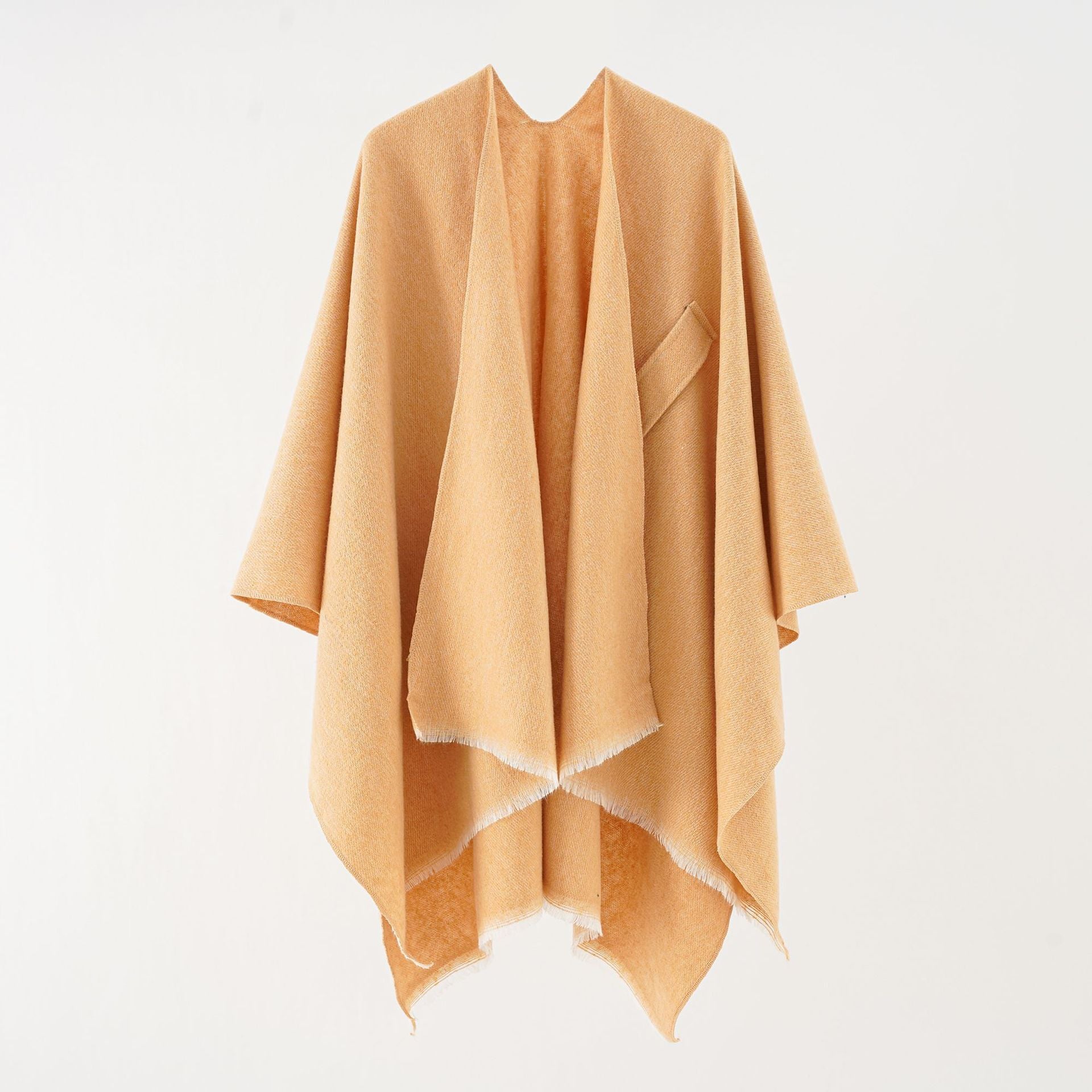 Damen Luxuriöser Oversize Poncho aus hochwertigem Mischgewebe WW