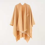 Damen Luxuriöser Oversize Poncho aus hochwertigem Mischgewebe WW