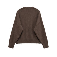 Damen bequemer V-Ausschnitt Pullover aus hochwertiger Wolle WW