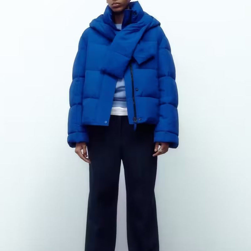 Damen Steppjacke mit hochgeschlossenem Kragen und kontrastierendem Bindegürtel WW