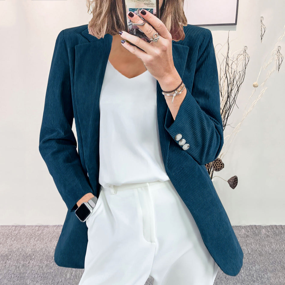 Damen Cordblazer mit feiner Textur und eleganten Details WW