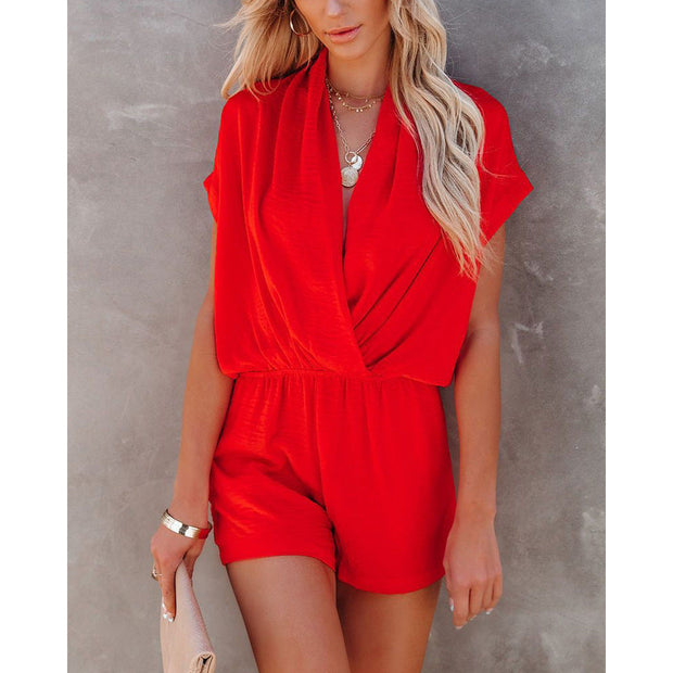 WW | Frühling Sommer Sexy V-Ausschnitt Lockere Bequeme Overalls Zuhause Multi Farbe Einteilige Kleidung Frauen