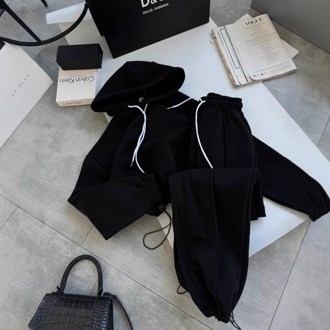 Damen sportliches und bequemes Hoodie-Set mit Gummizug WW