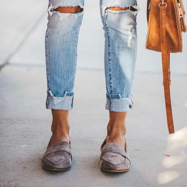 W&W Mode | Slipper Loafers Wildlederlook Für Damen