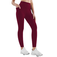 Damen Athletische Stretch-Leggings mit hoher Taille und seitlichen Taschen WW