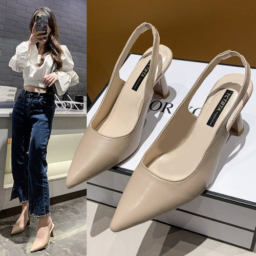 Damen Slingback-Pumps mit elegantem spitzem Design und komfortablem Absatz W&W Mode