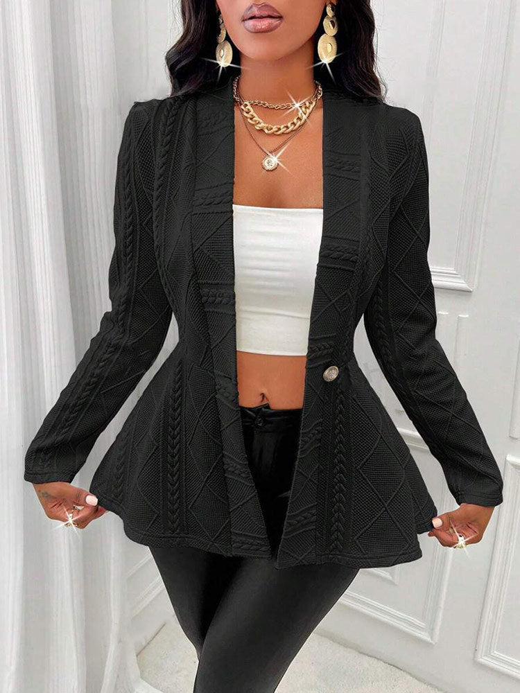 Damen Strickblazer mit tailliertem Schnitt und strukturiertem Design WW