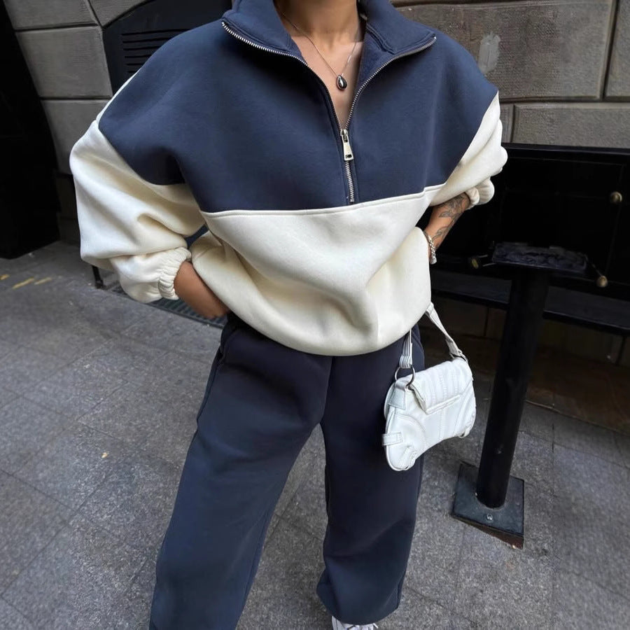 Damen Relaxed-Fit Sweatshirt und komfortable Sporthose Set WW