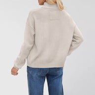Damen Strickjacke mit Stehkragen und aufgesetzter Tasche WW