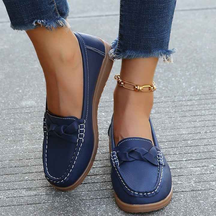 Damen Mokassins mit stilvoller Schleifenapplikation und rutschfester Sohle W&W Mode