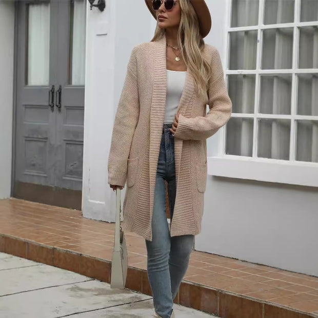 Damen Strickjacke mit offener Vorderseite und lässigem Schnitt WW