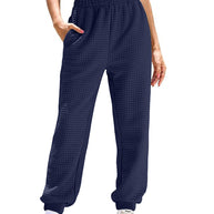 Damen lockere Waffelstruktur Jogginghose WW