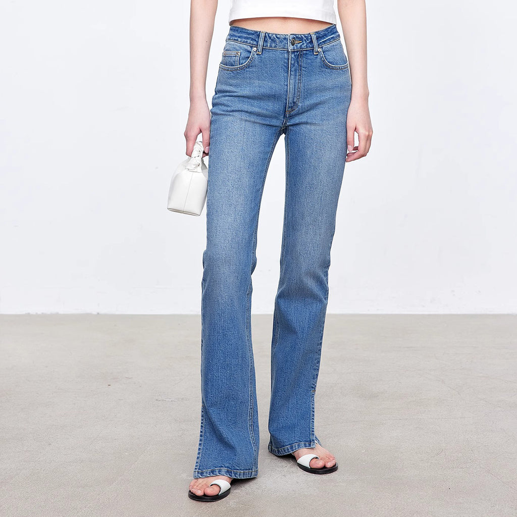 Damen Hochtaillierte Flared Jeans mit zeitlos elegantem Schnitt WW