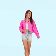 Damen Jeansjacke im lässigen Crop-Style mit fransigen Details WW