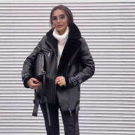 Damen Lederjacke mit kuscheligem Innenfutter WW