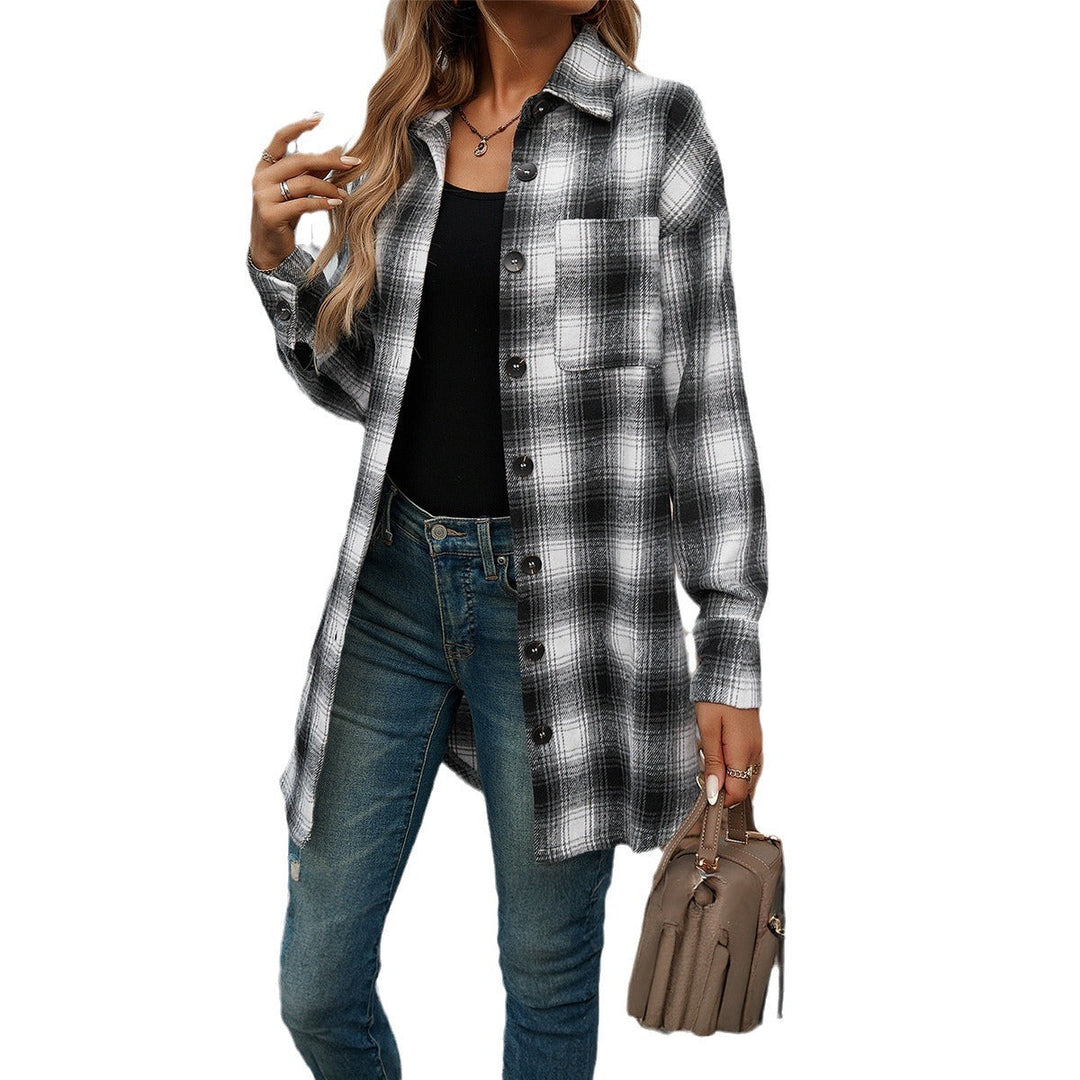 Damen Karierte Overshirt mit lässiger Passform und modernen Details W&W Mode