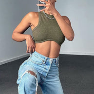 Damen sportliches Crop-Top WW