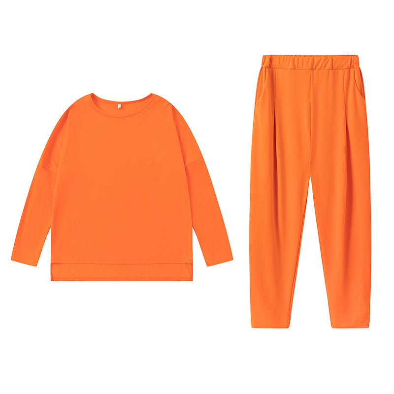 Damen Sportliches Sweat-Outfit mit elastischem Bund und geräumigen Taschen WW