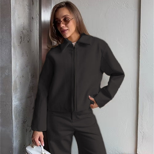 Damen sportliche und stylische Jacke mit Reißverschluss WW