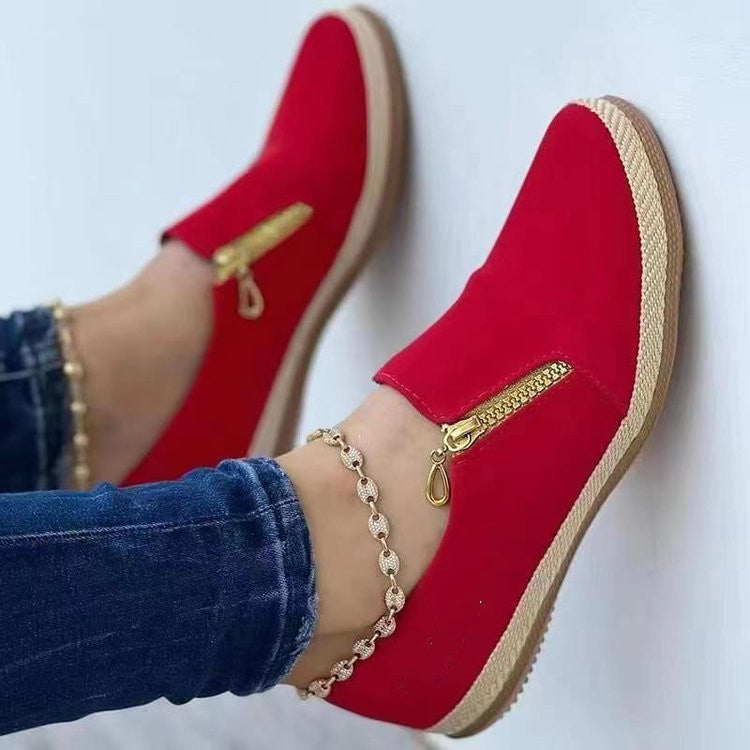 Damen Slip-On Schuhe mit modischem Reißverschluss WW